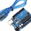 Arduino Uno R3 development board with cable