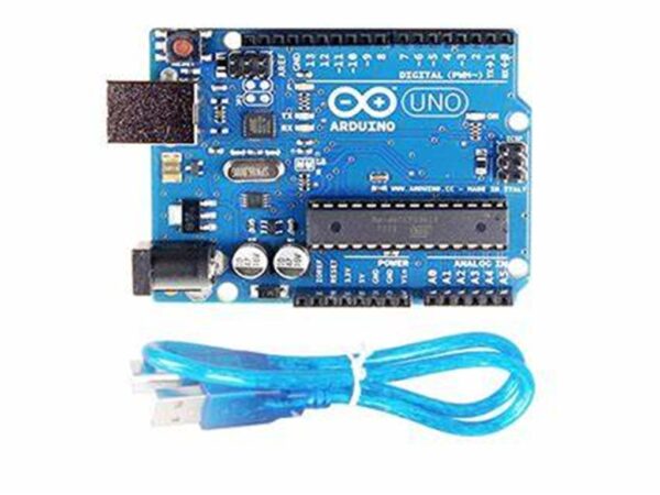 Arduino Uno R3 development board with cable