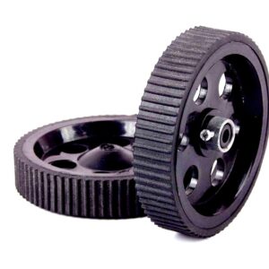 10X2cm 6mm Shaft Black Color Wheel