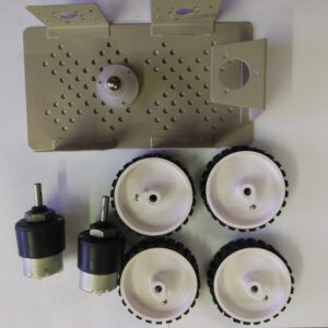 Metal Chassis With Holes with 7*2 4 PCS wheel 2PCS dc motor 60 prm with 1PCS caster wheel