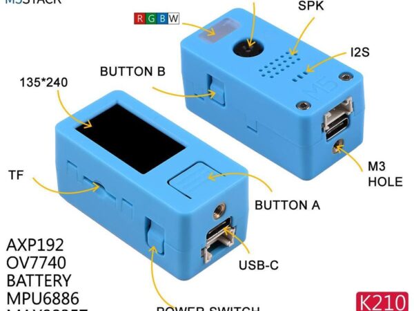 StickV K210 AI Camera 64 BIT RISC-V MPU6886 Chip with 16M Flash ST7789