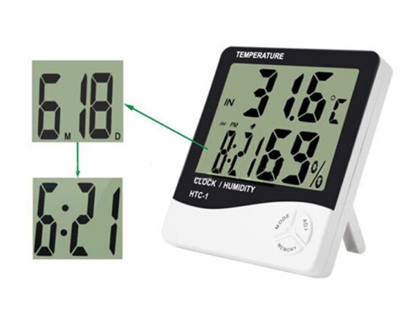 HTC-1 Large Screen Thermometer Clock Alarm