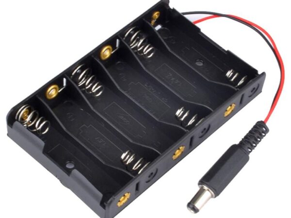 6x1.5V AA Battery Holder with DC 2.1 Power Jack