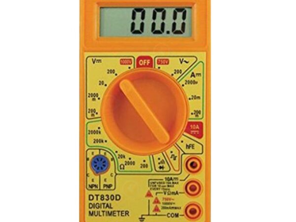 small yellow color lcd digital multimeter